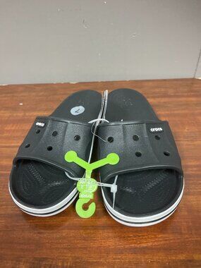 CROCS Bayaband Slide Sandals Black/White US M5/W7